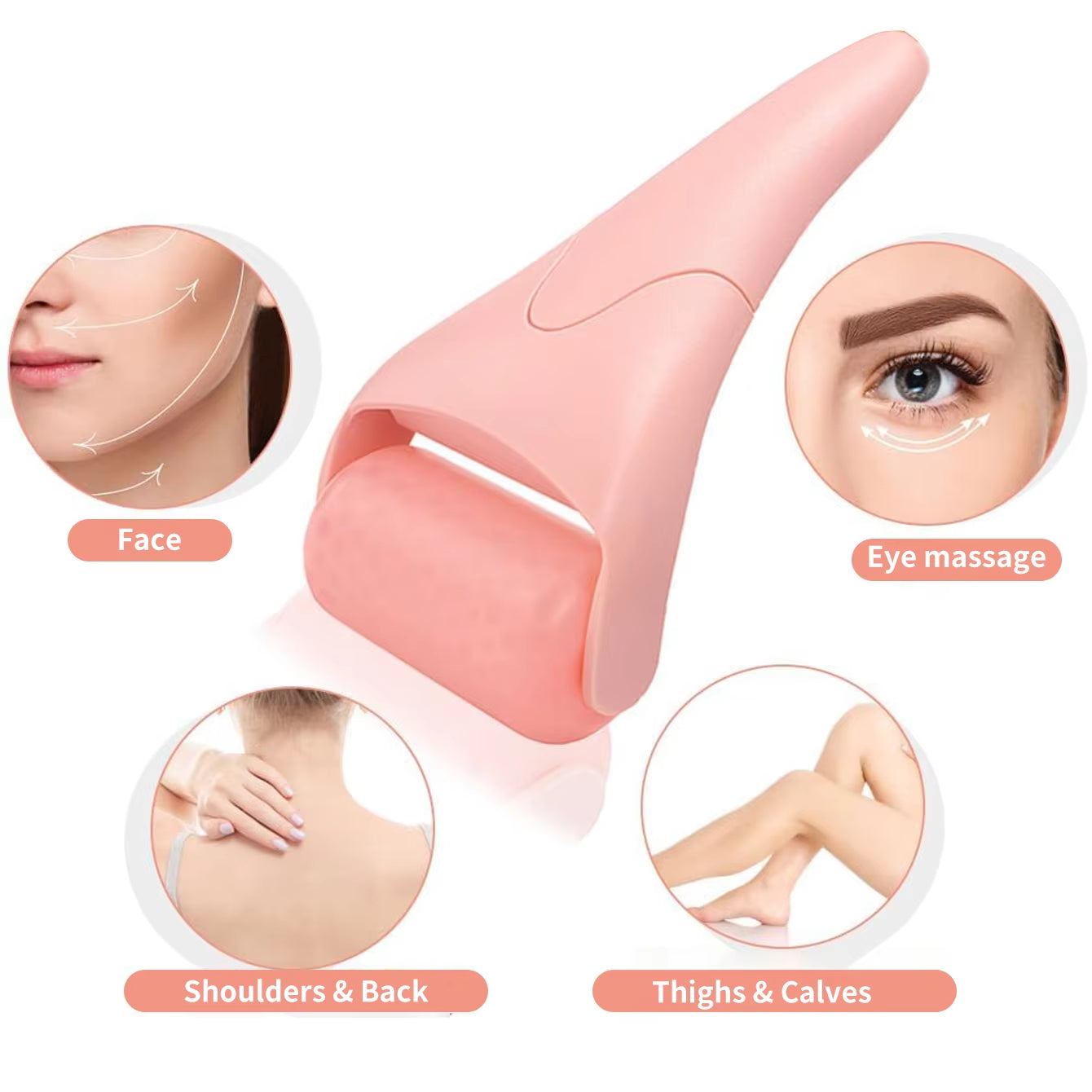 1Pc Portable and Practical Ice Roller Massage Device - Ice Facial Roller, Facial Ice Head Massage Roller, Ice Facial Roller